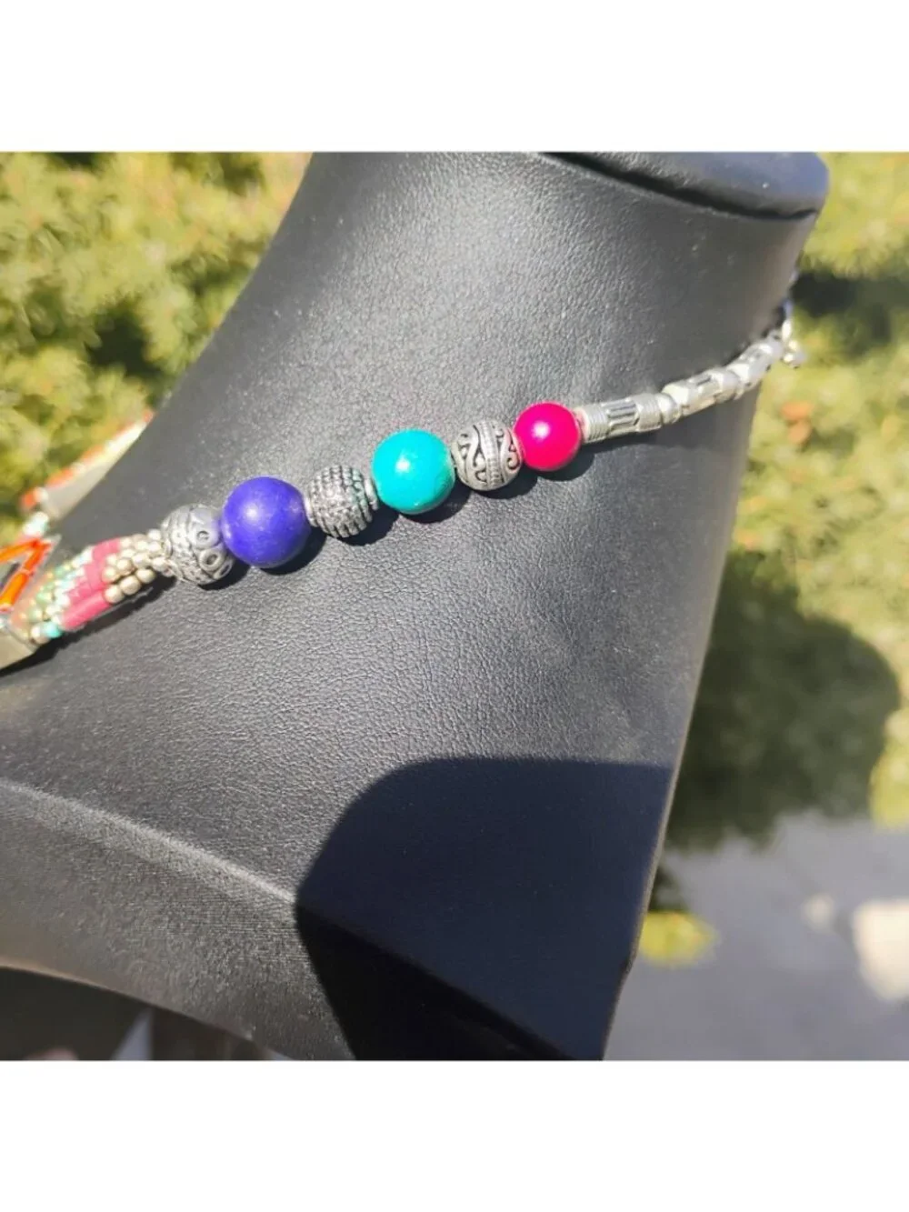 Handmade Tibetan Silver Turquoise Coral Lapis Lazuli Necklace Tribal Boho Collar